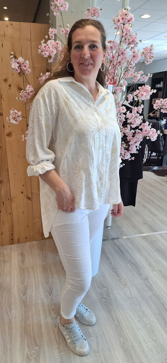 Plus size blouse Vicky beige geel