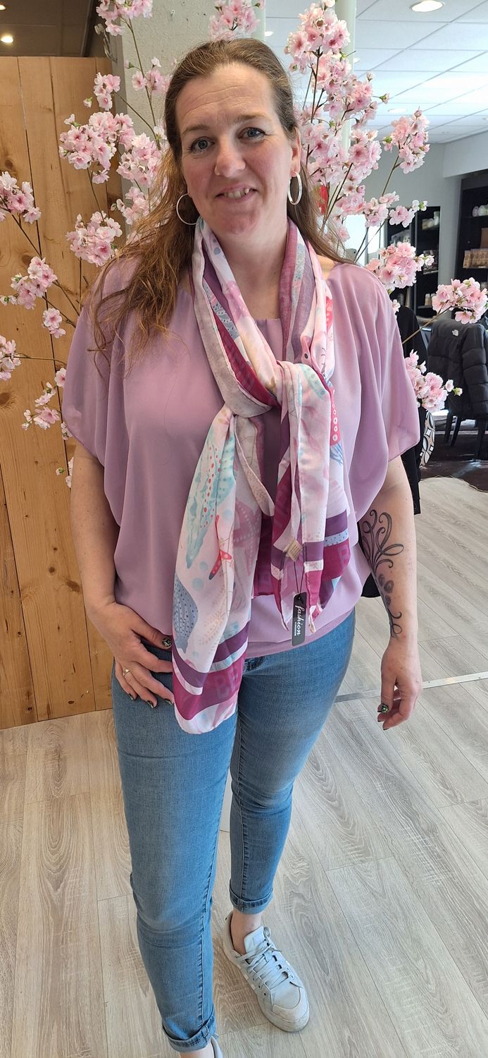 Ballon Blouse lila