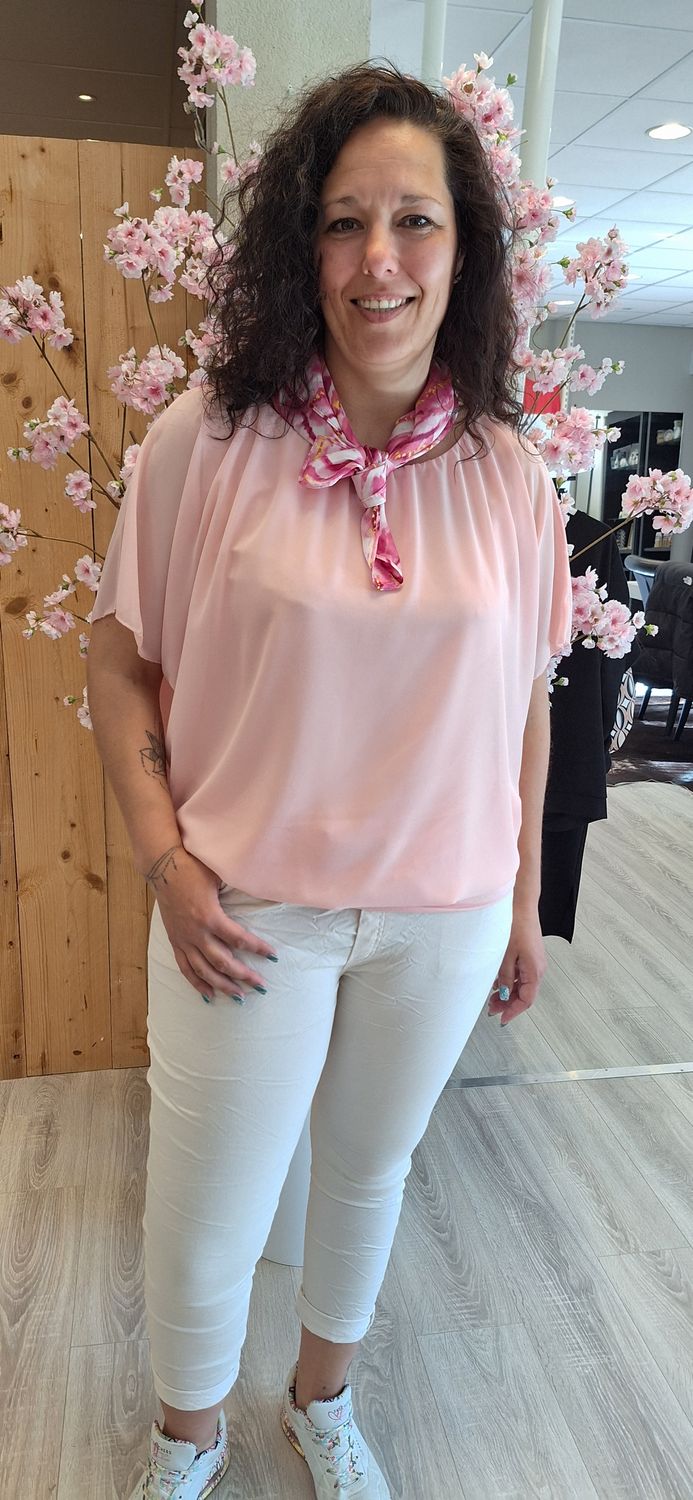 Ballon Blouse roze