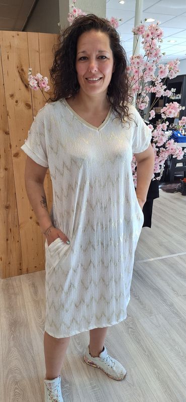 Jurk Sparkle offwhite