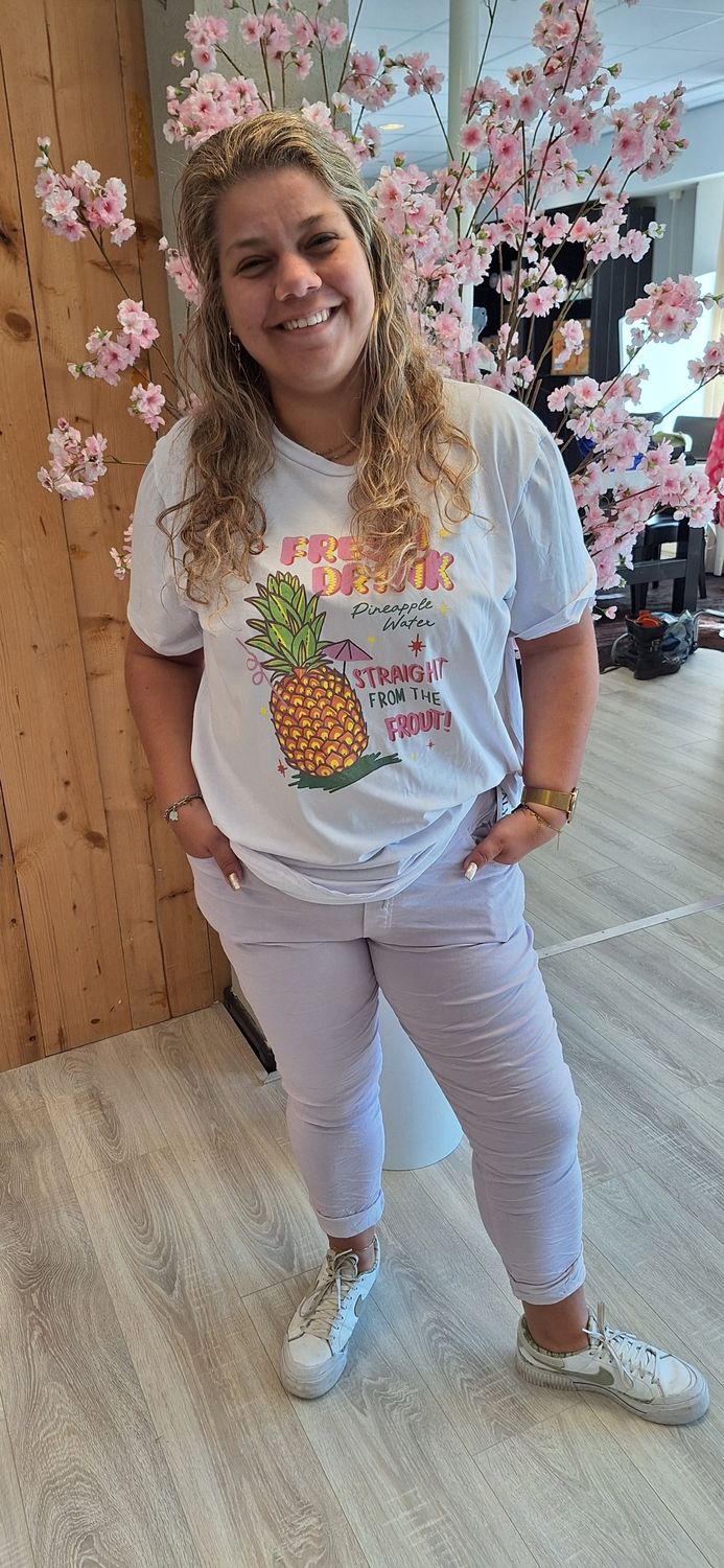 Tshirt Ananas wit