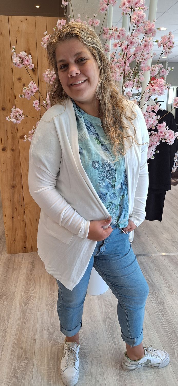 Half lang vestje offwhite