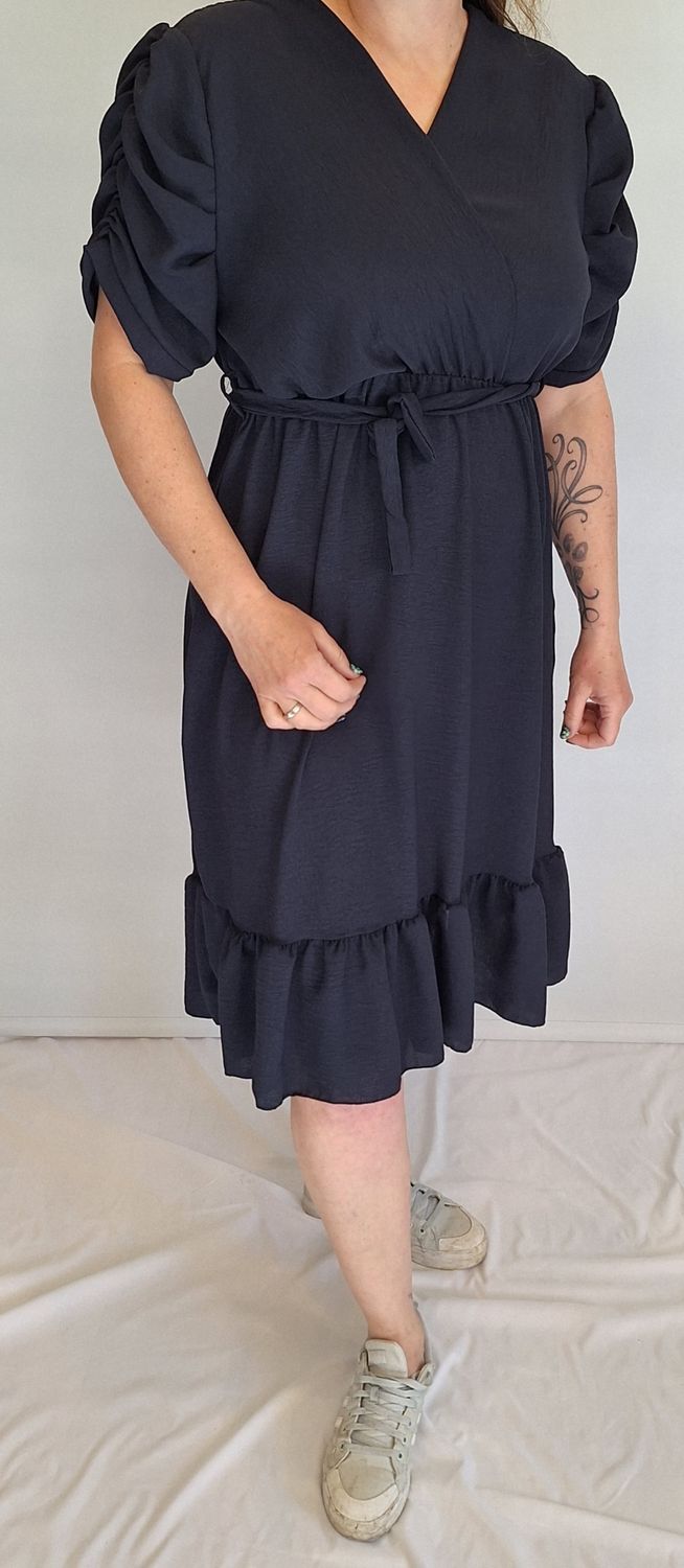 Chy Ruffle jurkje donker blauw