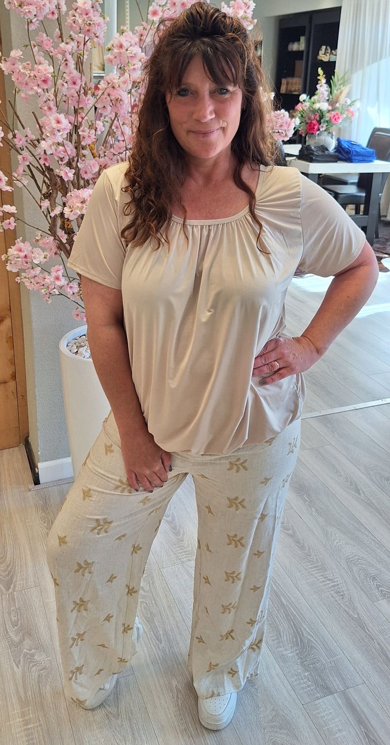 Linnen broek beige