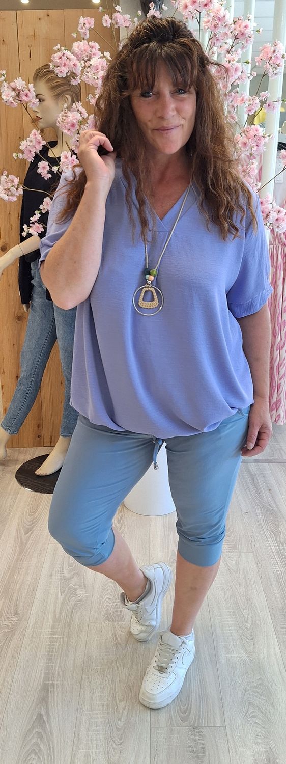 Blouse met ketting lila