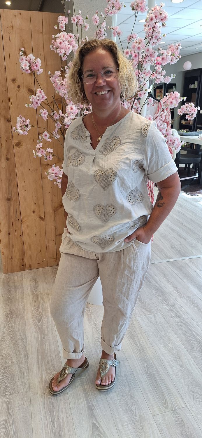 Linnen blouse Romy beige
