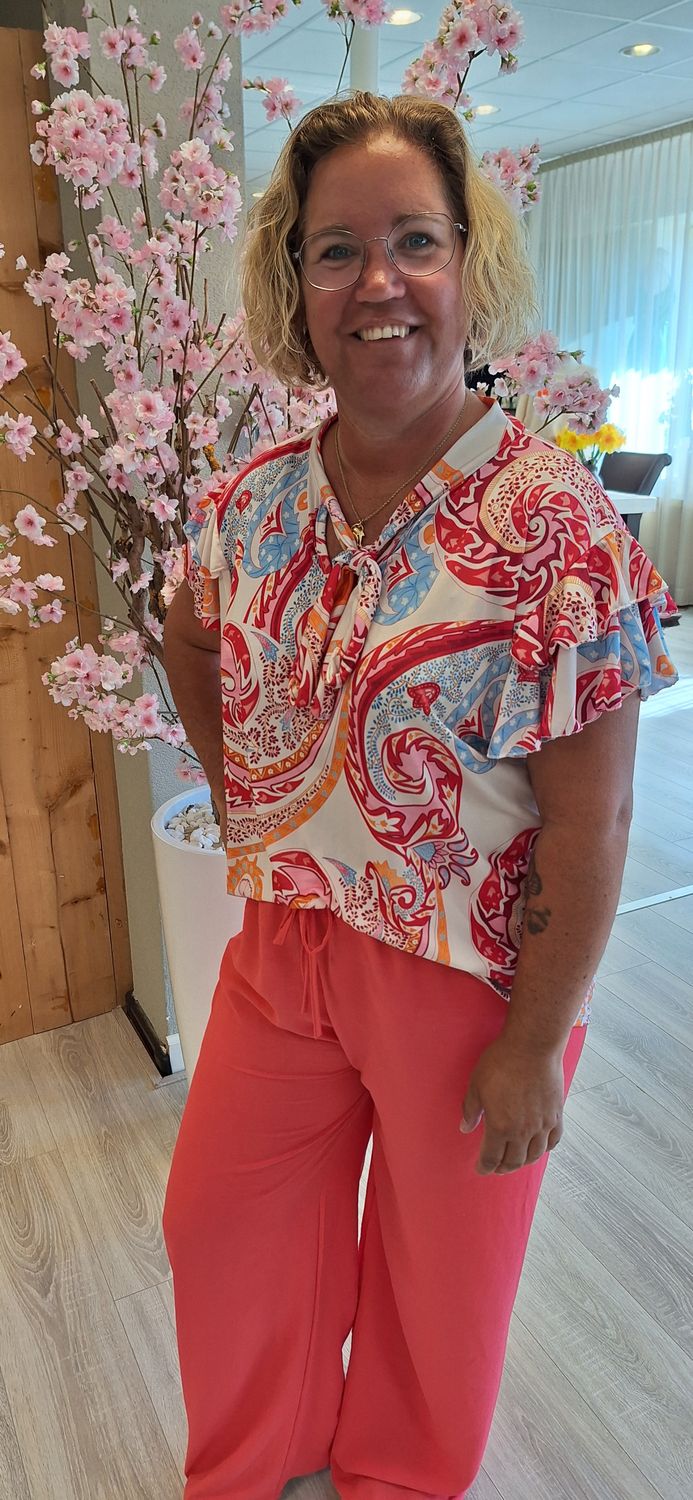 Top strik rood blauw