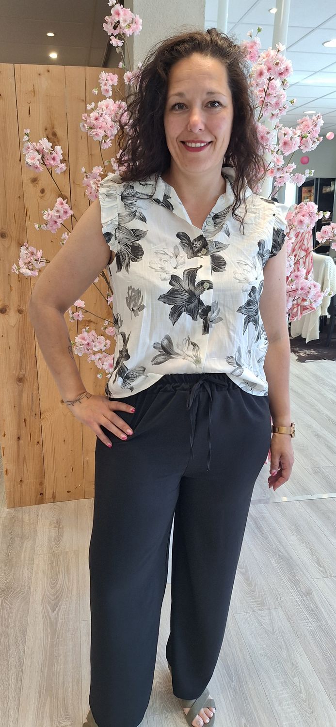 Mouwloos blouse zwart