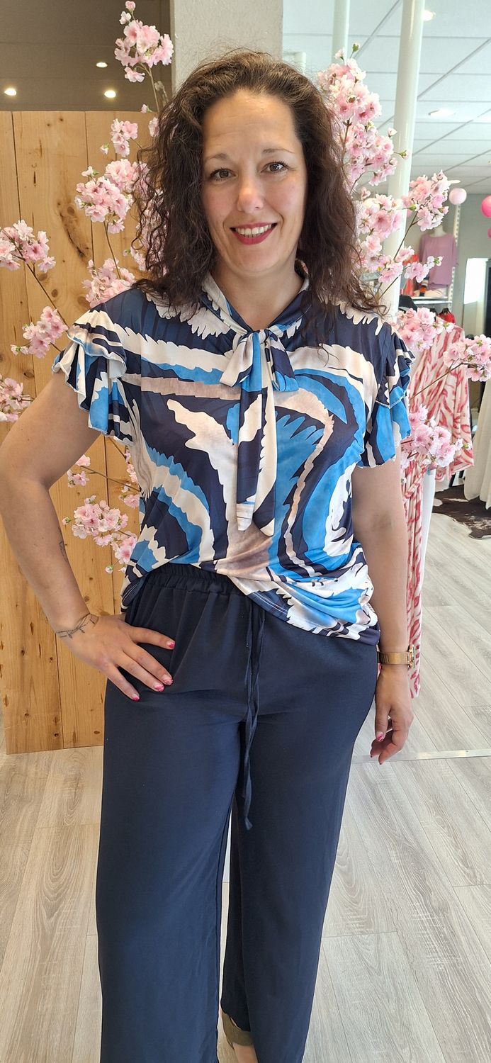 Top strik donker blauw kobalt