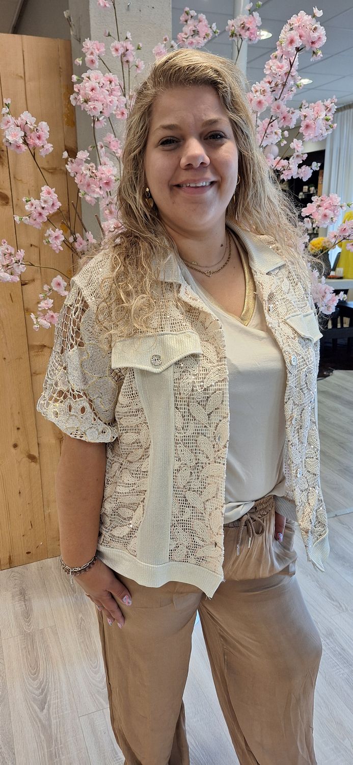 Gilet kant beige