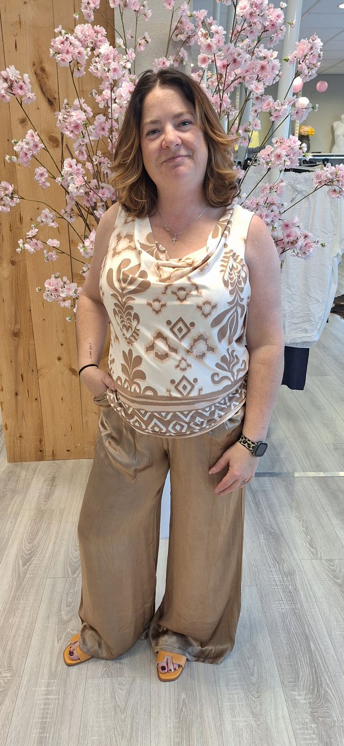 Waterval top beige