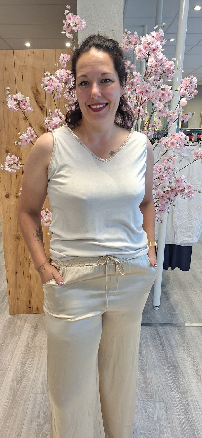 Top Goud beige