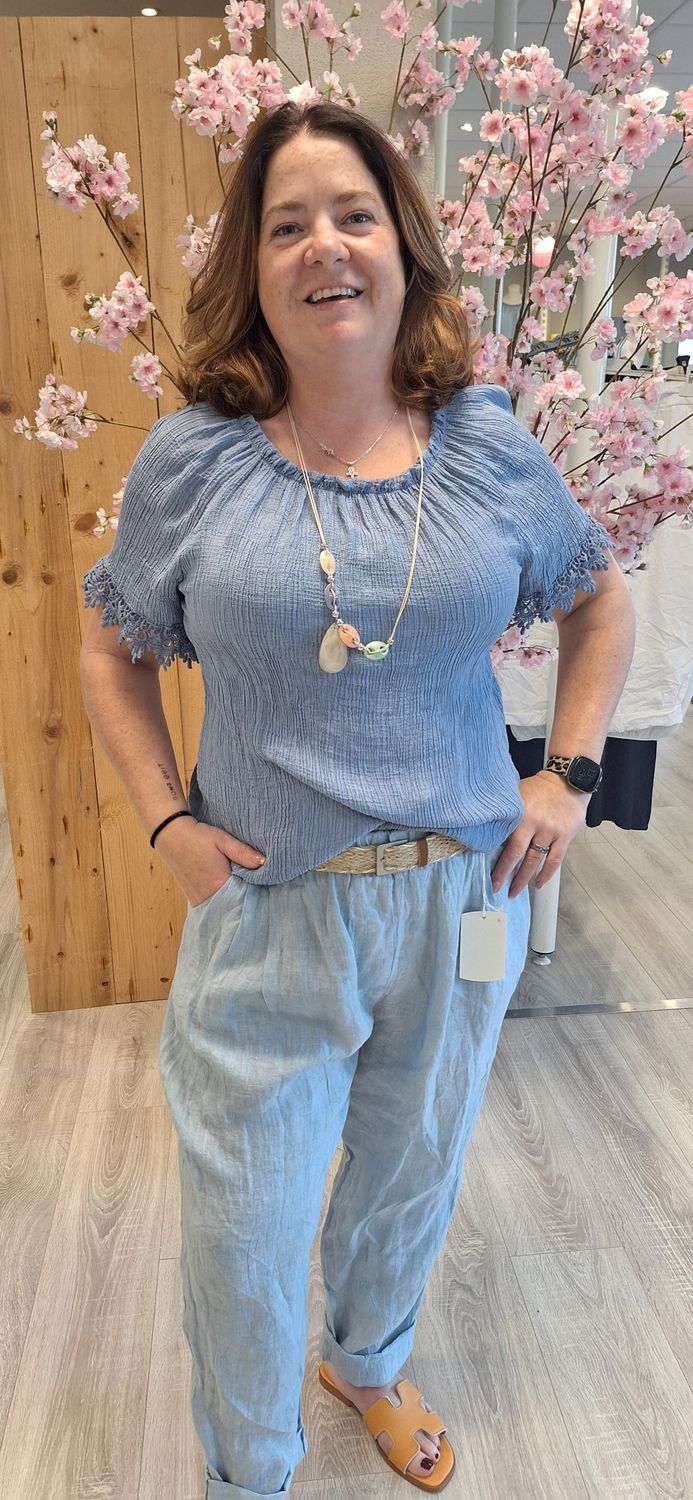 Blouse Katy jeans blauw