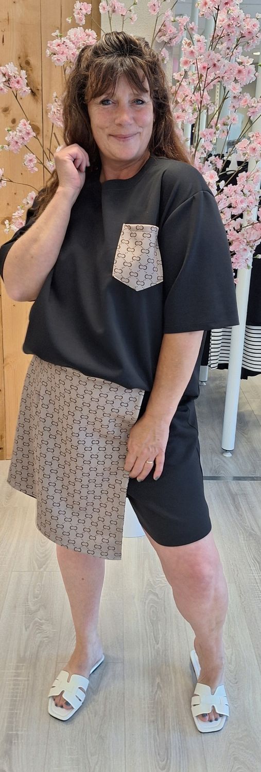 2 delig setje broek rokje zwart