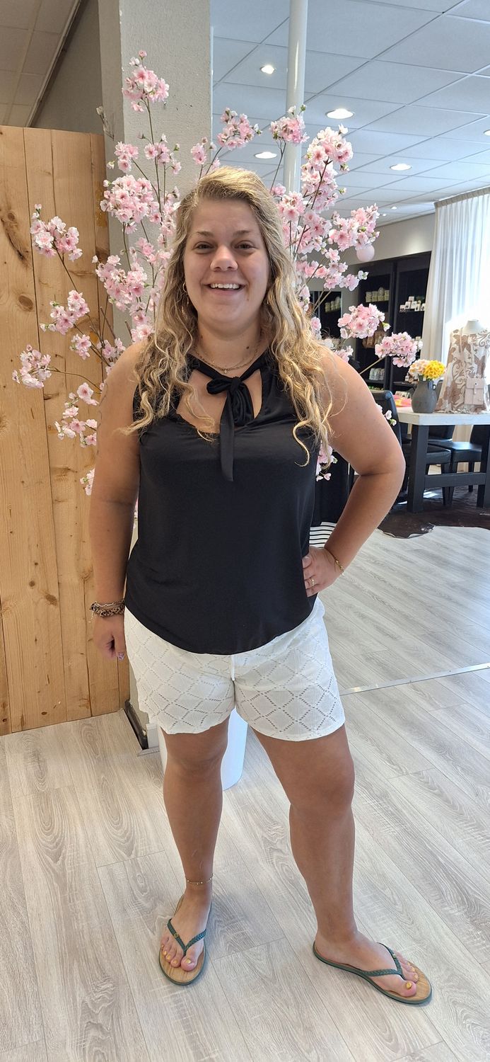Halter Top uni zwart