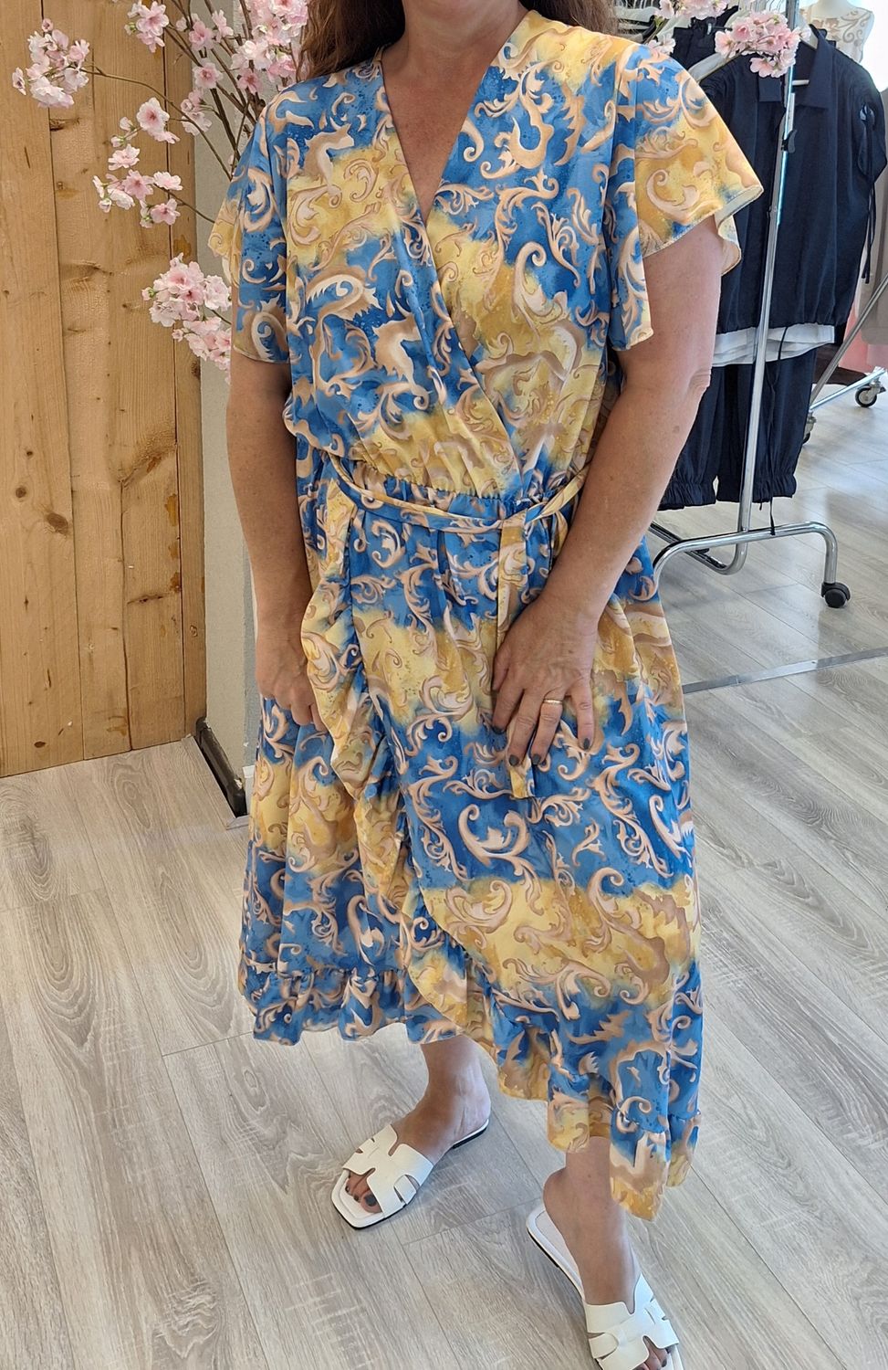 Summer dress blauw met geel