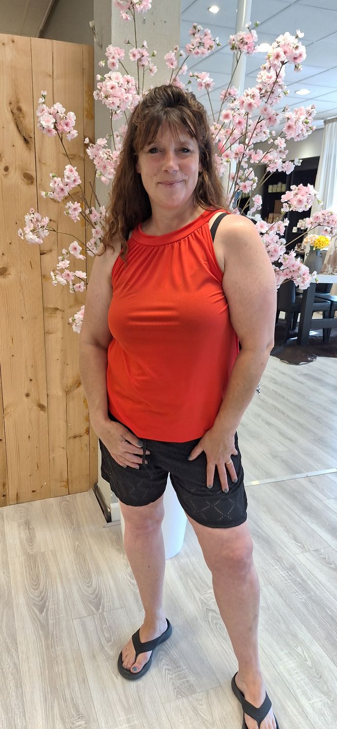 Halter Top Uni rood