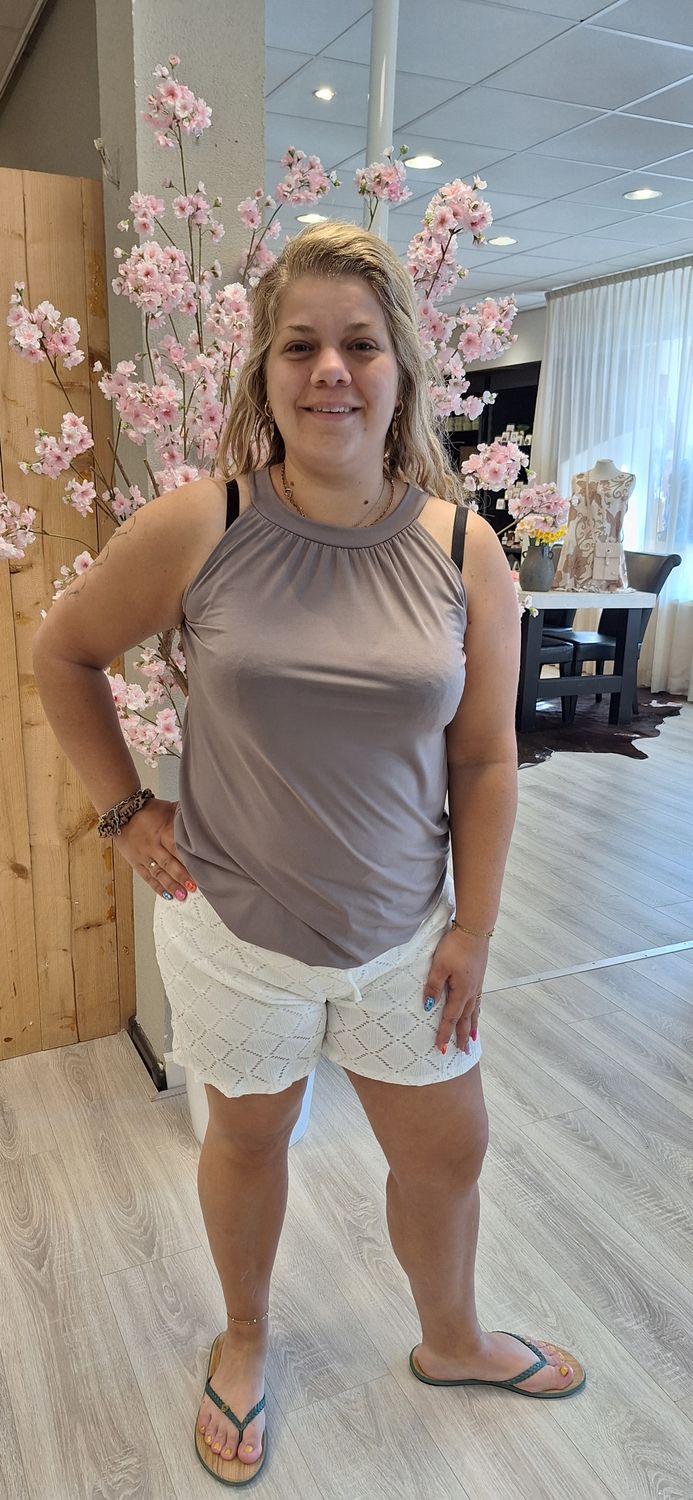 Halter Top Uni taupe