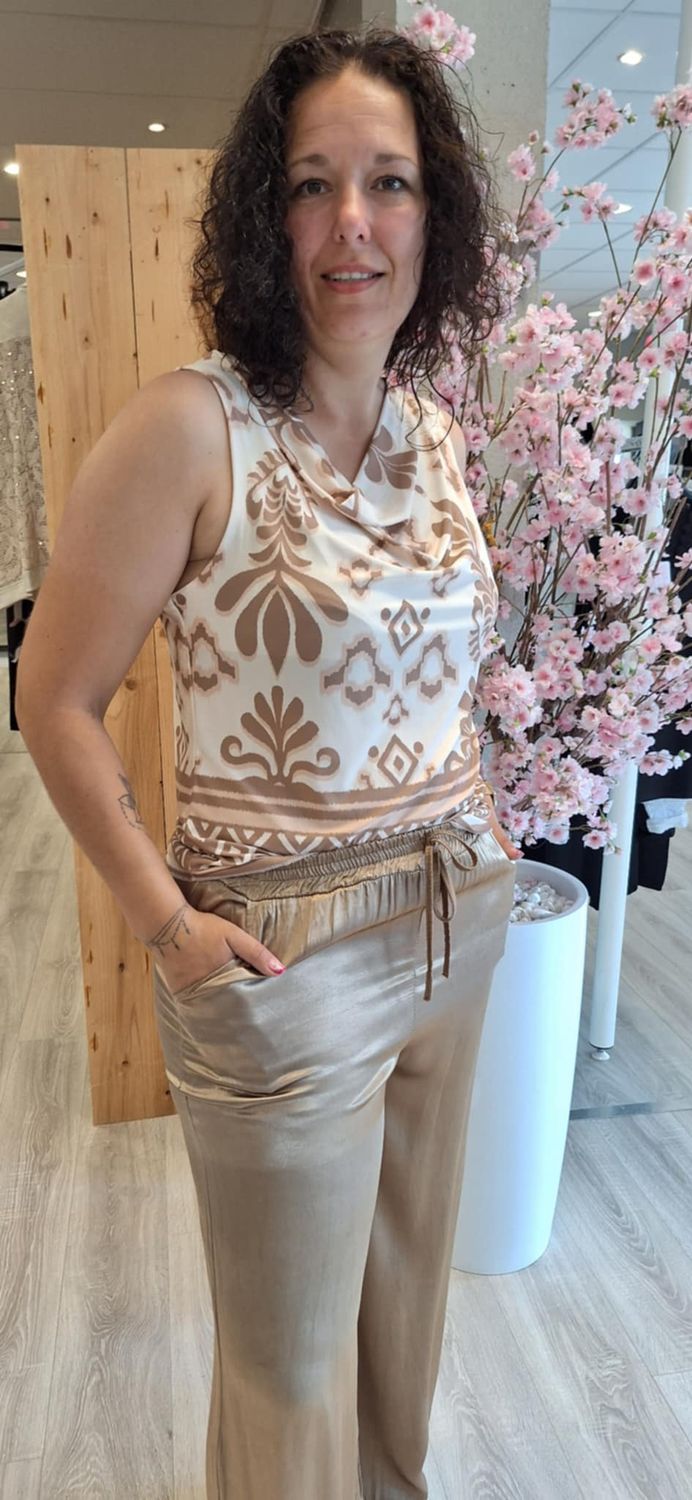 Waterval top beige