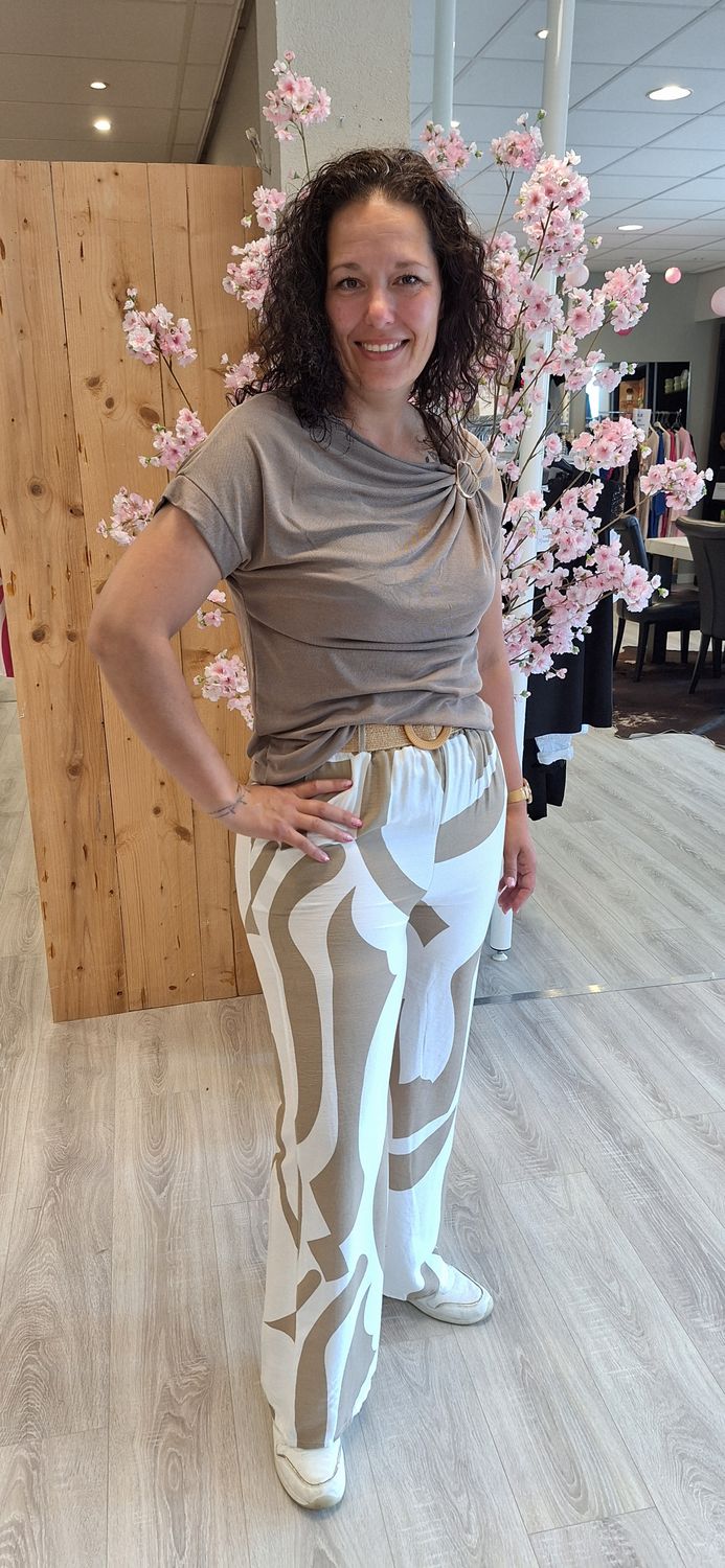 Broek Do beige wit