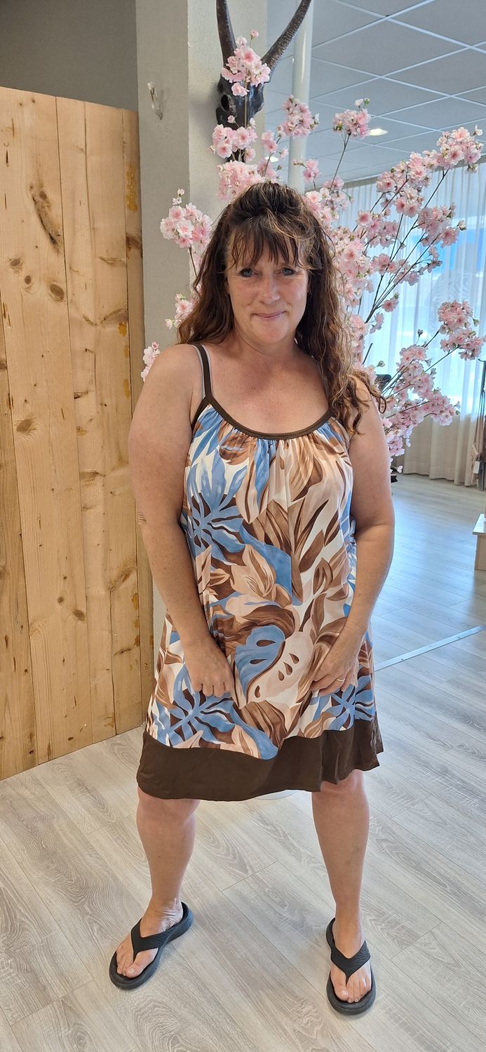 Zomerjurk Bruin licht blauw
