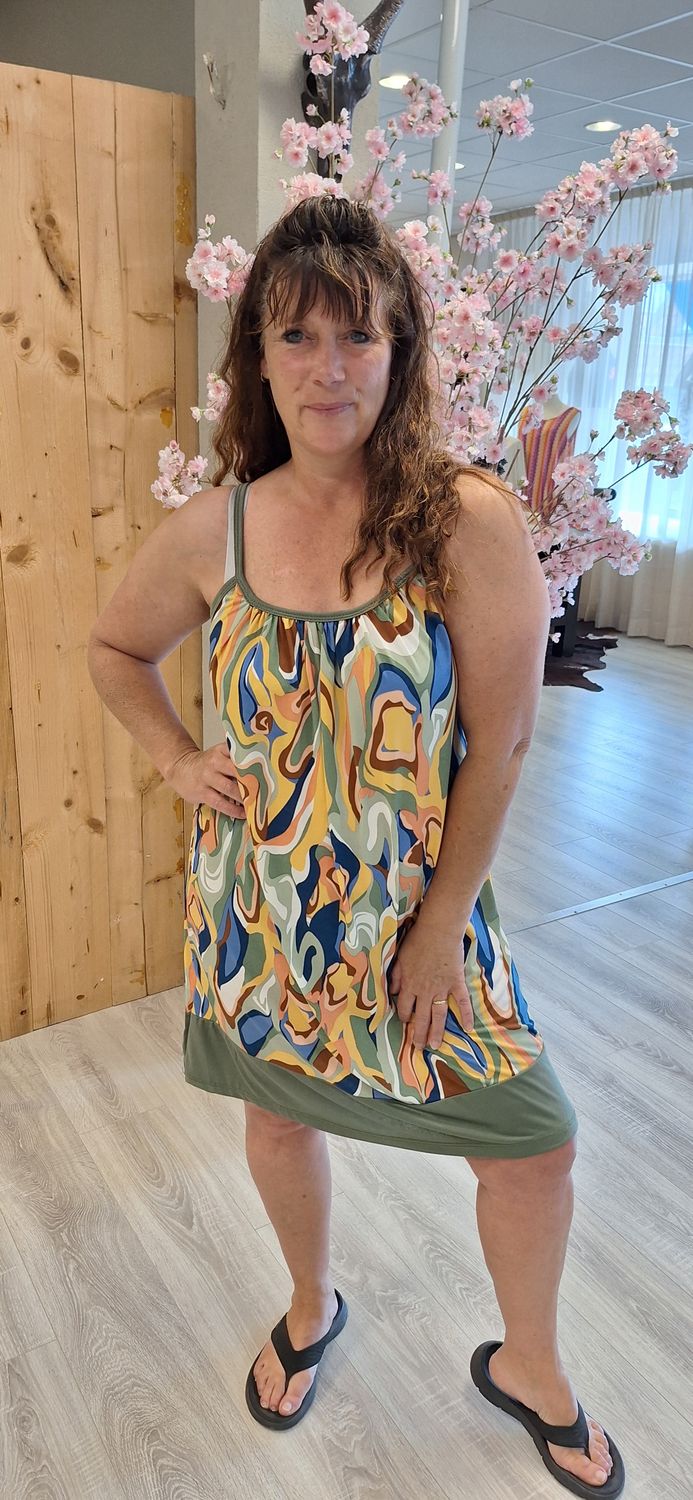 Zomerjurk groen print