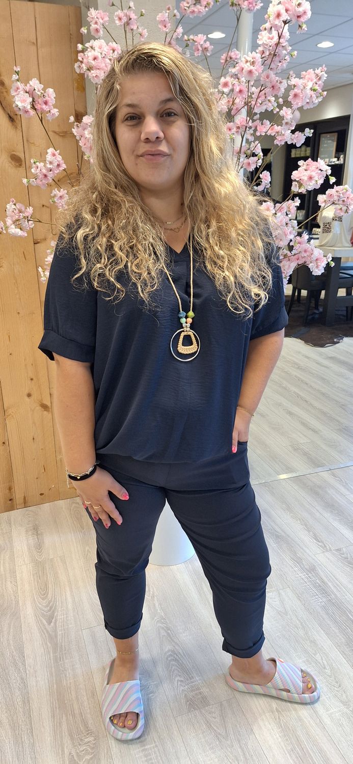 Blouse Ketting donker blauw