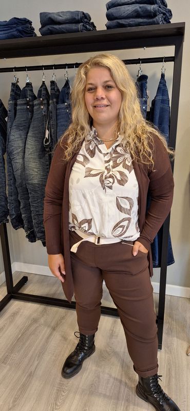 Half lang vestje bruin