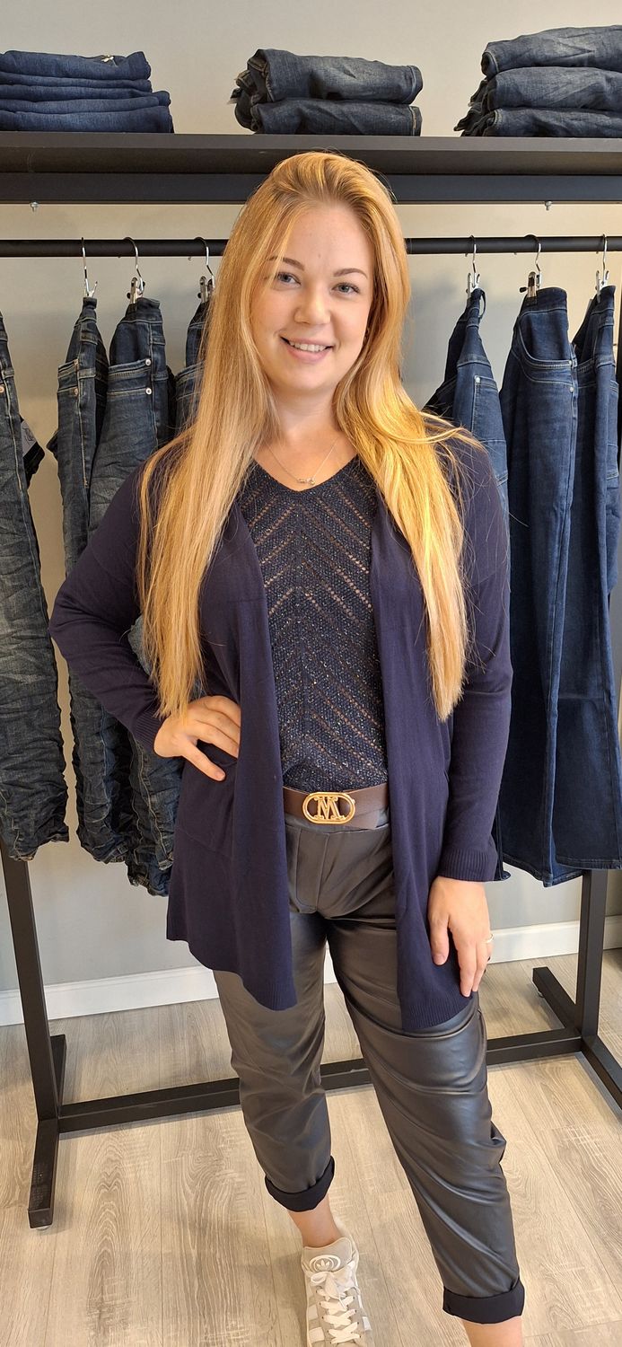 Half lang vestje donker blauw