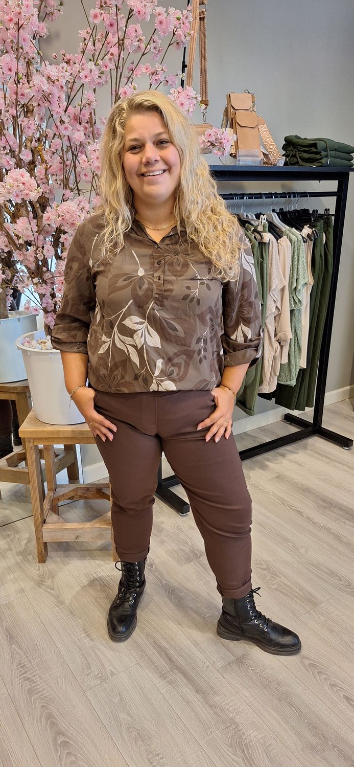 Blouse Mirthe donker bruin