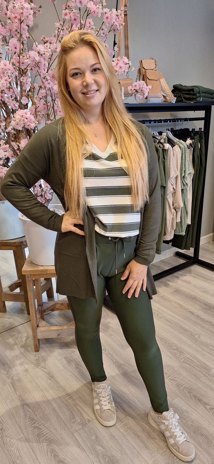 Half lang vestje groen