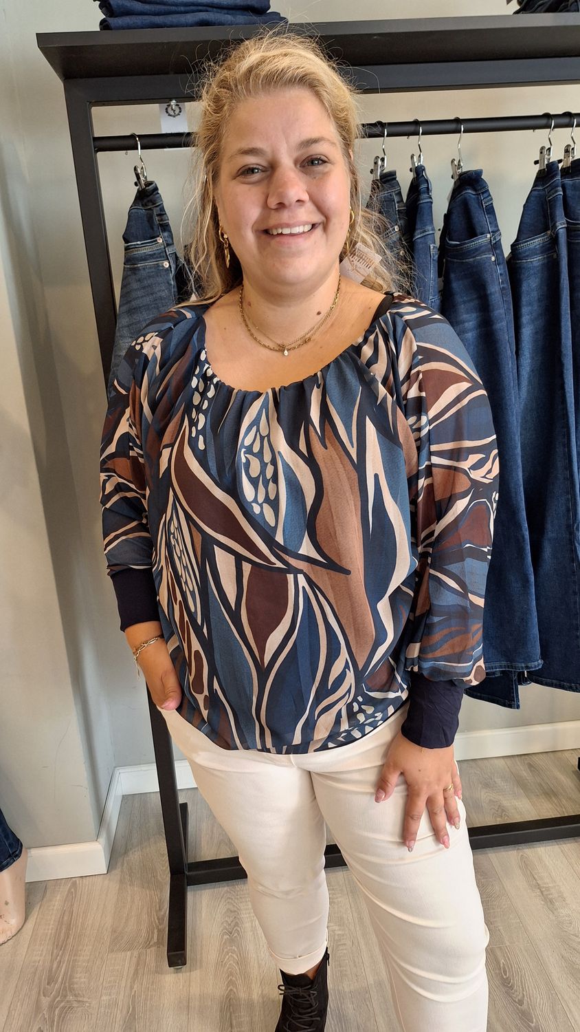 Ballon Blouse Wild blauw