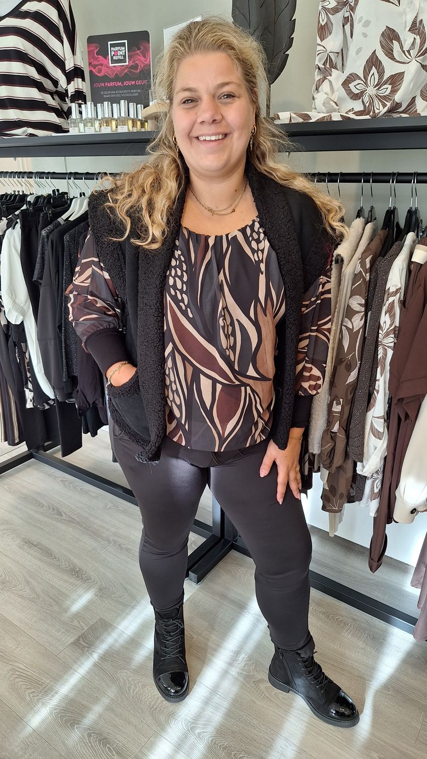 Teddy Gilet zwart