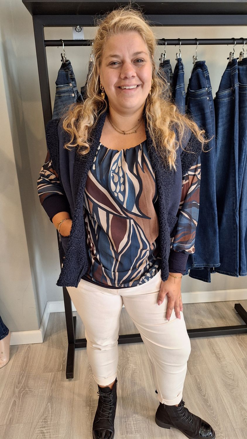 Teddy Gilet blauw
