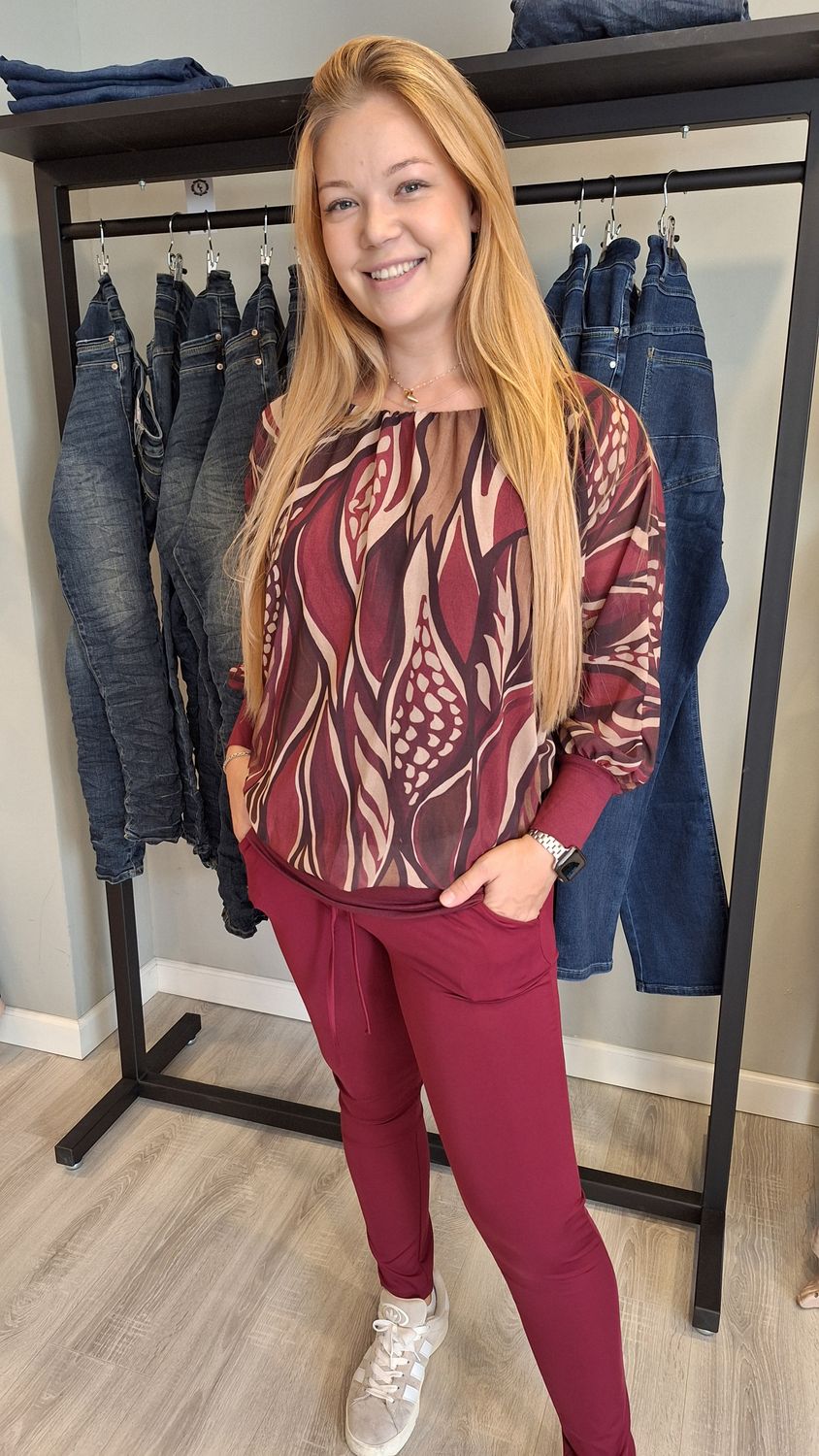 Ballon blouse Wild bordeau