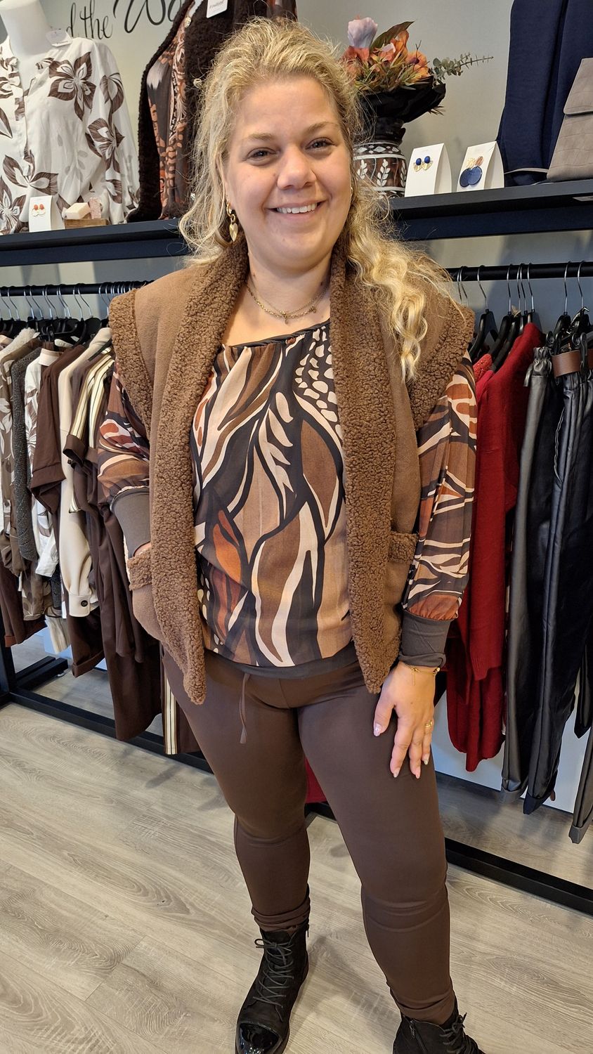 Teddy Gilet bruin