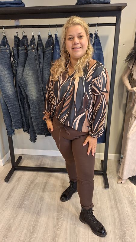 Travelstof broek donker bruin