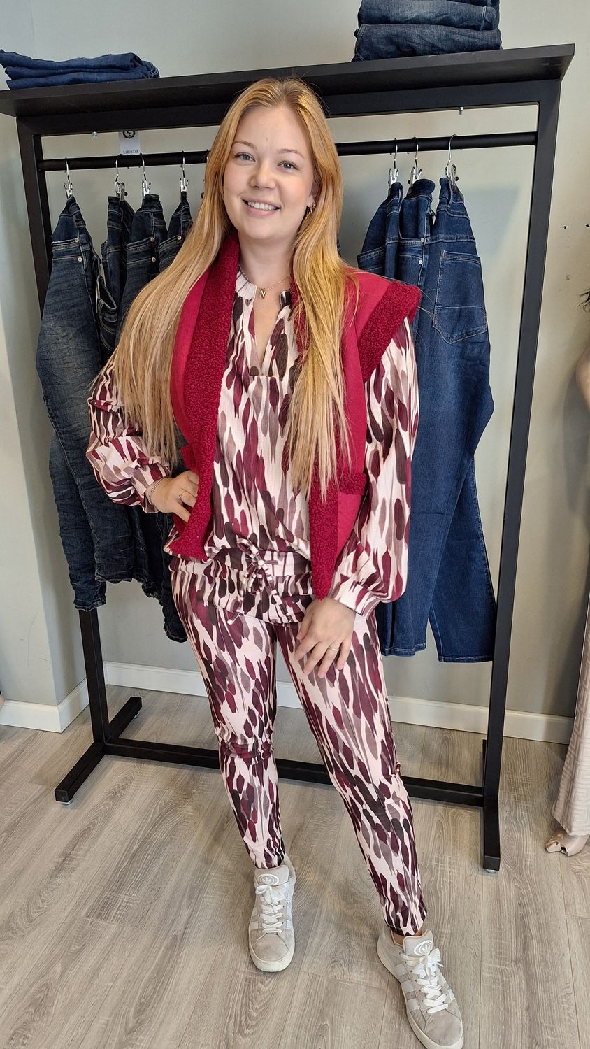 Broek Emma bordeau