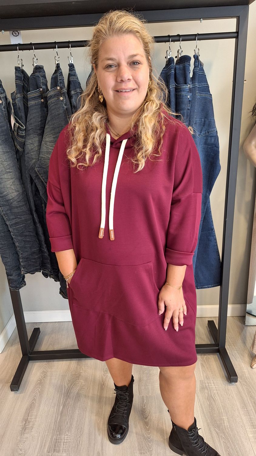 Sweat dress bordeau