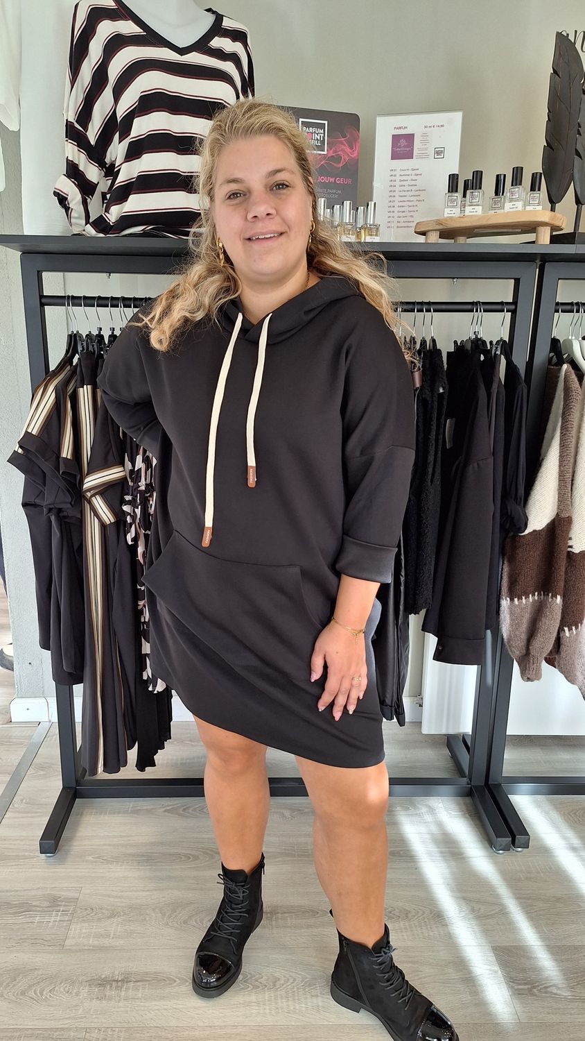 Sweat dress zwart