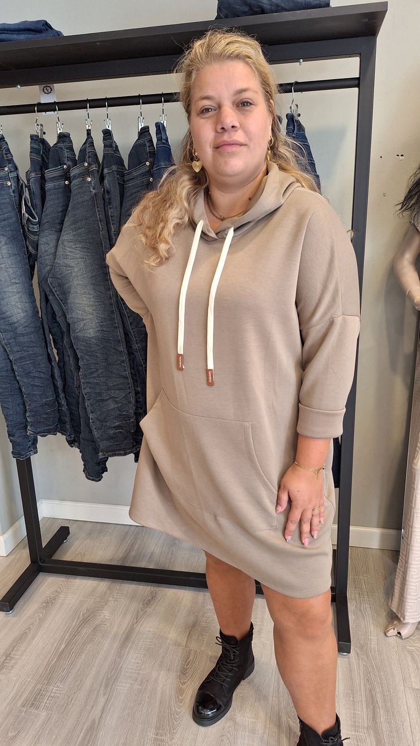 Sweat dress taupe