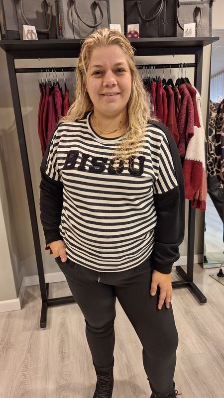 Trui Streep Bisou zwart