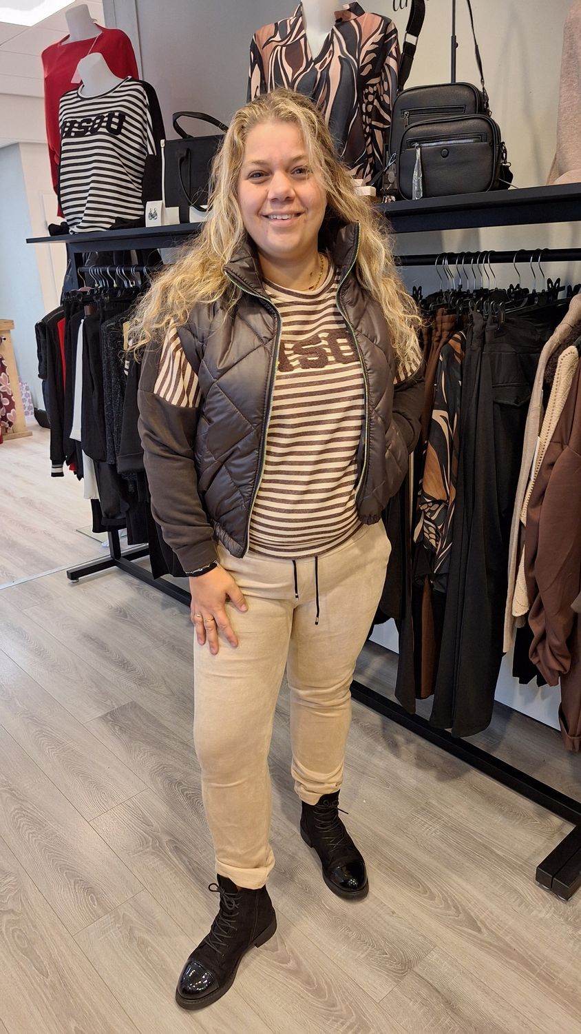 Suèdine broek beige