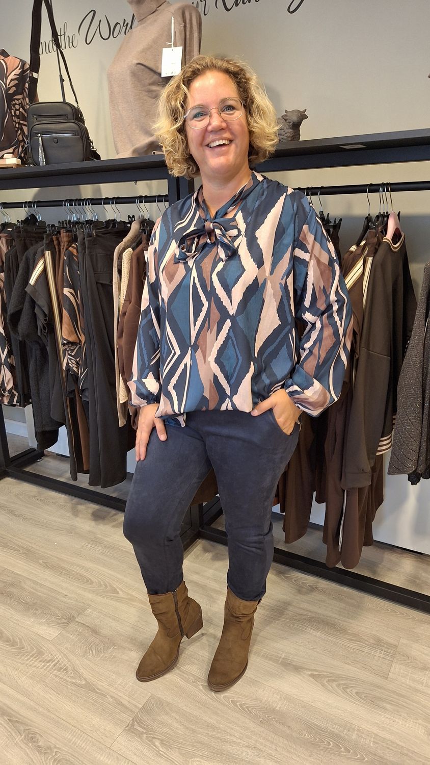 Suèdine broek blauw