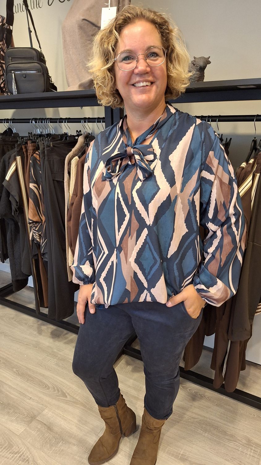 Strik Blouse blauw
