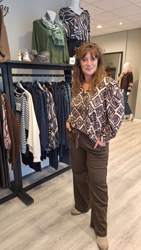 Broek Wijde pijp bruin