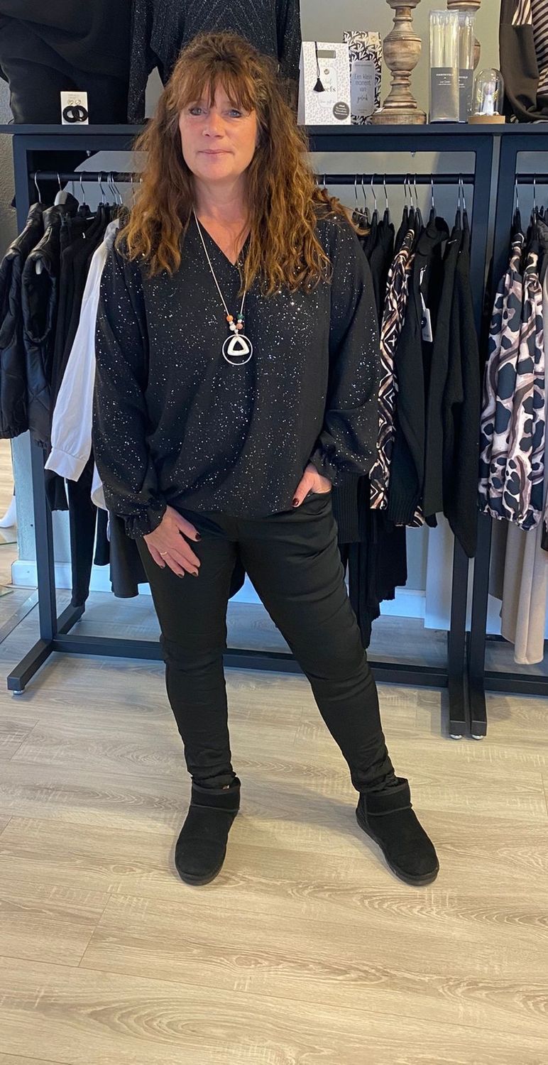 Blouse ketting glit zwart
