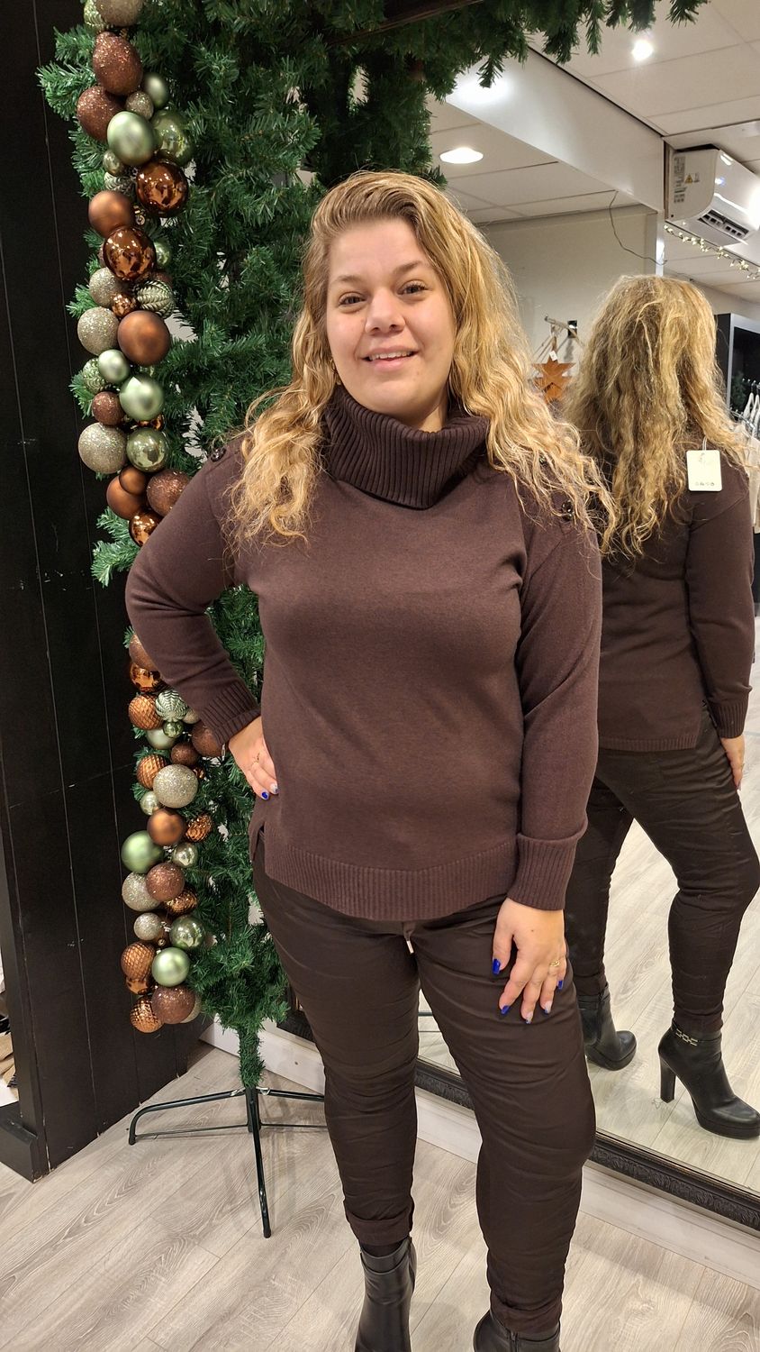 Satijnen jogging bruin