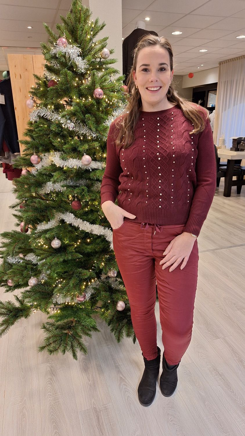 Trui Parels Bordeaux