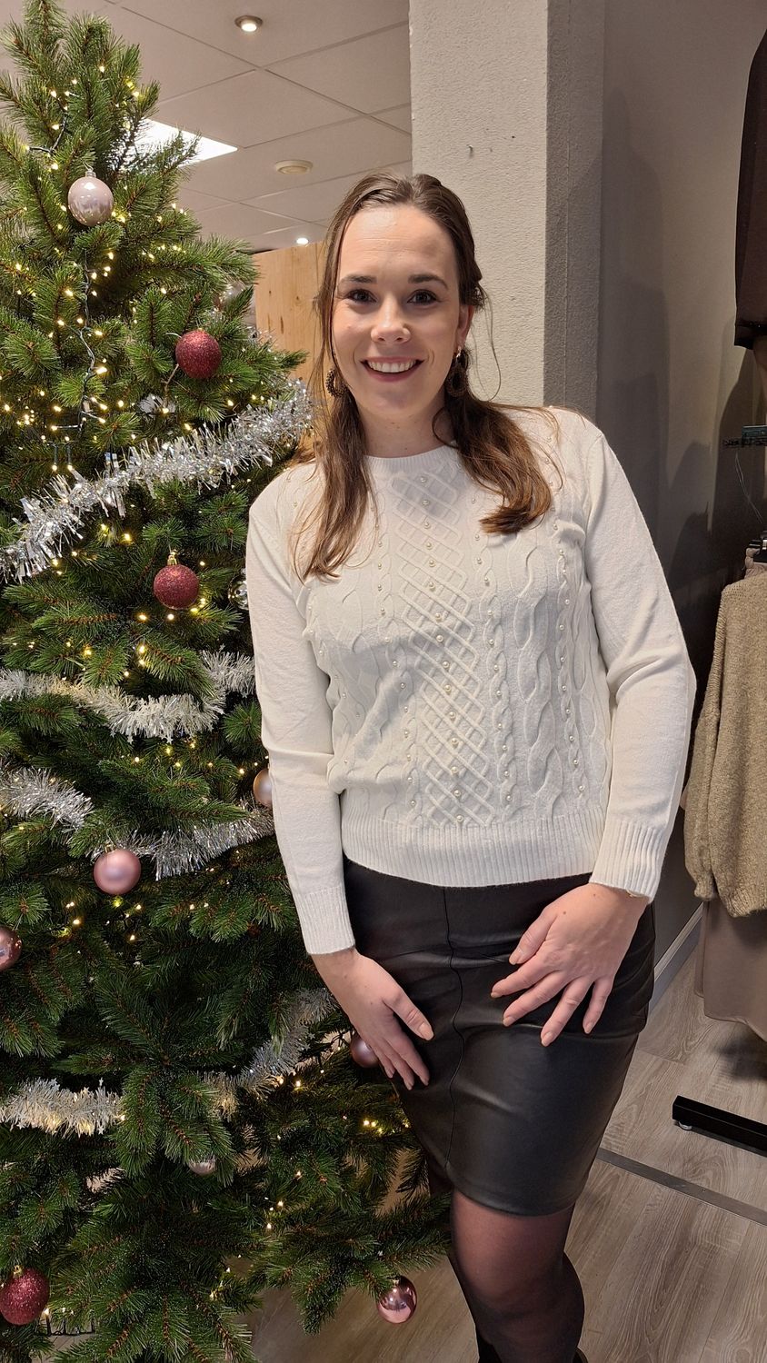 Trui Parels offwhite